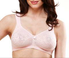 VERSAILLES Seamless Wire-Free Bra #13214 - Blush and White