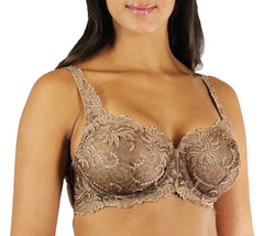 Sevilla Tan Animal Printed Embroidery Semi Demi Underwire #14013 - Up to Size 48