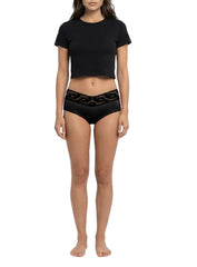 3 Pack Cotton Spandex Boyshort with Lace Waistband 377S02KD