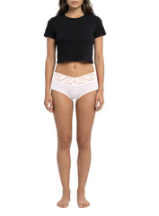 3 Pack Cotton Spandex Boyshort with Lace Waistband 377S02KD
