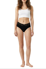 3 Pack Cotton Spandex Hipster with Lace Waistband 377S03KD