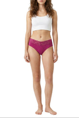 3 Pack Cotton Spandex Hipster with Lace Waistband 377S03KD