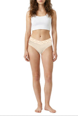 3 Pack Cotton Spandex Hipster with Lace Waistband 377S03KD