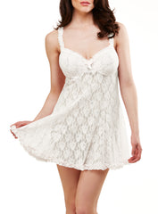 4214 Allover Lace Babydoll with Underwire
