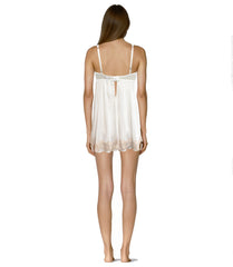 Lunaire Chiffon and Eyelash Lace Babydoll and Robe Set 49045