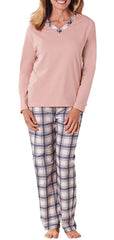 Lunaire Women's Knit and Flannel Pajama Set 54336/54341