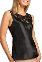 Lunaire Women's Satin Camisole with Embroidered Medallion 640107