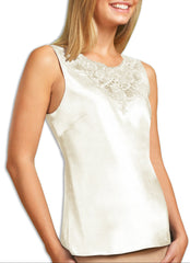 Lunaire Women's Satin Camisole with Embroidered Medallion 640107