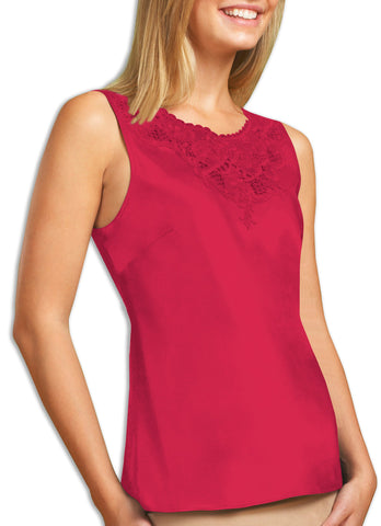 Lunaire Women's Satin Camisole with Embroidered Medallion 640107