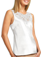 Lunaire Women's Satin Camisole with Embroidered Medallion 640107