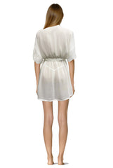 Lunaire Chiffon and Lace Short Robe 64321/X