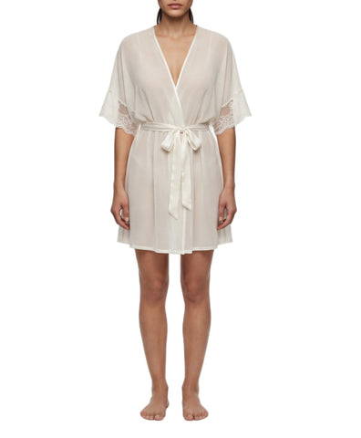 Lunaire Chiffon and Lace Short Robe 64321/X