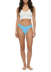 3 Pack Cotton Spandex Thong with Lace Waistband 649654KD